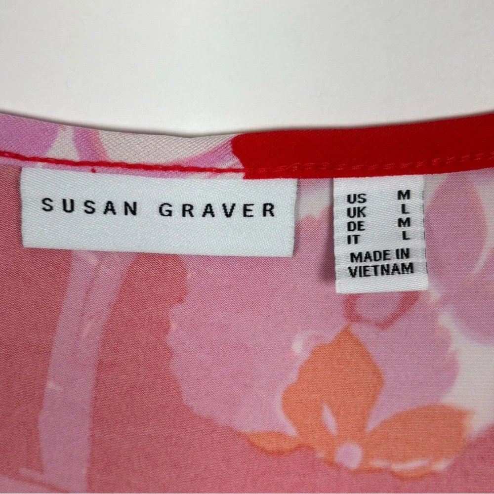 Susan Graver Liquid Knit Floral Size Medium Midi Dress Square Neck - Picture 6 of 8